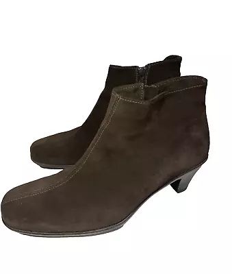 LA CANADIENNE Women’s BROWN Suede Leather High Heel Ankle Boots 8.5M • $59