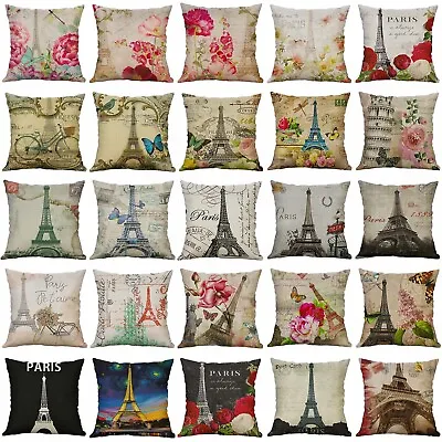 Vintage Paris Eiffel Tower Throw Pillow Cover 18 X 18 Pillow Case Cushion Cover • $3.99