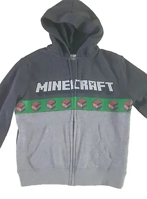 MineCraft Zip Up Hoodie In Dark/Light Gray With MineCraft Logo Across The Front • $5.99