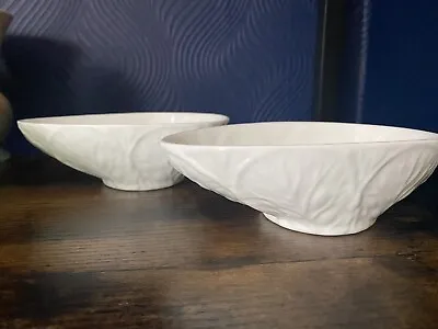 Set Of 2 Coalport ( Wedgwood ) Countryware White Bone China Cabbage Leaf Bowls • £15