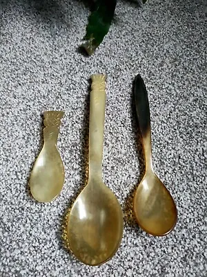 Decorative Antique Spoons Bone / Horn  Etc X 3 • £19.99