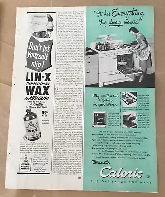 Caloric Gas Range Ad 1947 Vintage 1940s Art Illustration Retro Appliance Oven • $5.50
