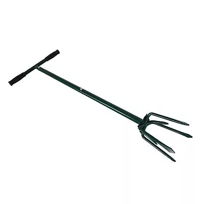 NEW! Multi Prong Long Handle Hand Tiller Cultivator Garden Green Grass Weeder • £14.99