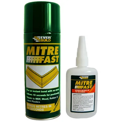 Everbuild JUMBO Mitre Fast Fix Super Glue Bonding Kit 100g Glue 400ml Activator • £13.95