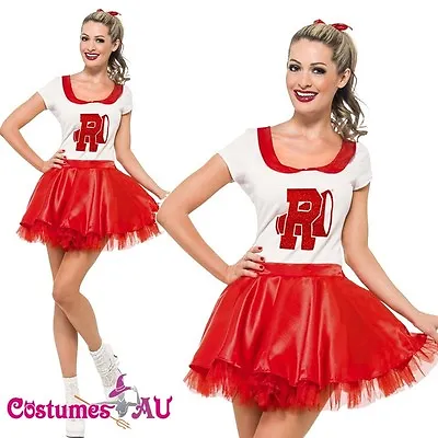 $46.99 • Buy Grease Sandy Costume Licensed 50s Rydell High Cheerleader 1950s Fancy Dress 50's