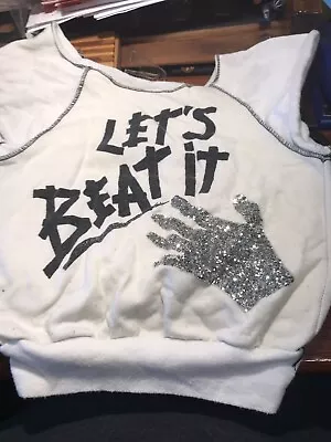 Vintage 80’s Michael Jackson ‘Beat It’ Kids Sweatshirt W/Glitter Glove Graphic • £8.04