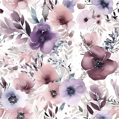 93349 Floral Peel And Stick Wallpaper Removable Wall Paper Mauve/Purple/White Vi • $34.20