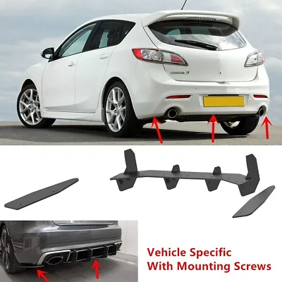 Fits 2010-13 Mazda Speed 3 Hatchback Rear Diffuser + Rear Side Splitters Spoiler • $83.40