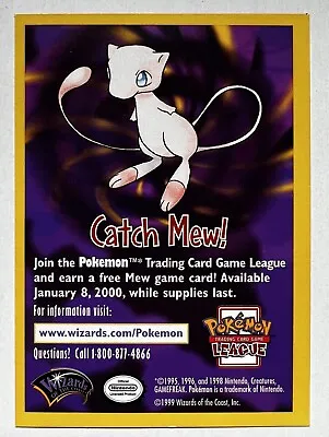 Catch Mew 1999 Mew Promo Insert WOTC Pokemon League Card • $1.99