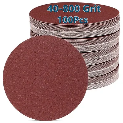 100x 125mm Sanding Discs Pads Sandpaper 5inch Orbital Hook And Loop Grit 40-800 • £9.99
