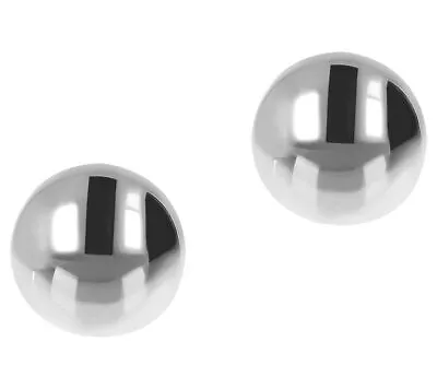 Veronese Sterling Silver 18K White Goldclad 8mm Round Bead Earrings. • $21.24