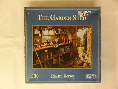 GIBSONS 500 Piece Jigsaw Puzzle The Garden Shed By Edward Hersey • £3.44
