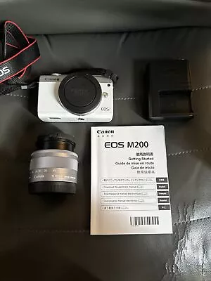 Canon EOS M200 Compact Mirrorless Digital Camera With EF-M 15-45mm Lens (White) • $399.99