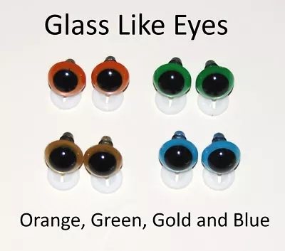 GLASS LIKE EYES With PLASTIC BACKS Teddy Bear Making Soft Toy Doll Animal Craft • £2.60