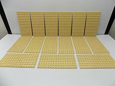 Lego 15 Pc. Tan Studded Base Plates Lot {WASHED} • $19.25