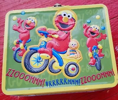 ELMO On Tricycle Sesame Street Collectible Tin Metal Lunch Box 2009 Tin Box Co. • $10.99