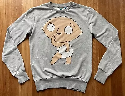 2012 Family Guy Stewie Mens Grey Graphic Print Lightweight Sweater Jumper Size S • £5.63