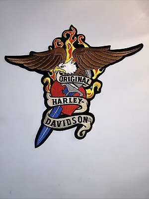 Harley Davidson Eagle Sword Thru Heart Large Back Vest Jacket Patch 10 X 9 • $52.18
