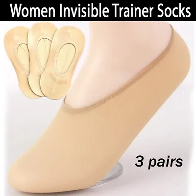 Womens Invisible Trainer Socks Footsies No Shoe Show Liner Socks Ladies Thin MC • £4.99