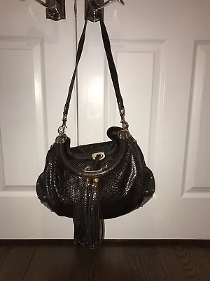 $1500 • Buy Gucci Python Hobo Handbag With Bamboo Tassels