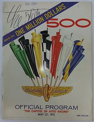 1972 Indianapolis 500 Program Mark Donohue Sunoco Penske McLaren / Offy • $24.99