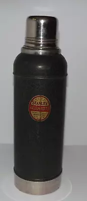 Antique  Vintage 1920’s  Stanley  Super Vac  Vacuum Bottle Thermos Green Crackle • $85