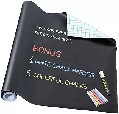 Self-Adhesive Chalkboard Wallpaper Blackboard Sticker Vinyl Decal 17 X78  • $12.55