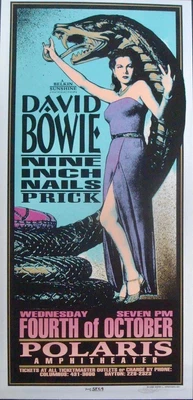 $250 • Buy DAVID BOWIE NINE INCH NAILS CLEVELAND 1995 Concert Poster MARK ARMINSKI