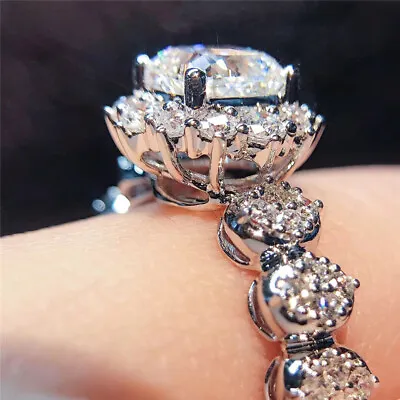 $2.49 • Buy Gorgeous 925 Silver Filled Cubic Zircon Ring Women Jewelry Wedding Gift Sz 6-10