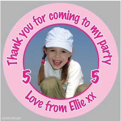 £2.35 • Buy Personalised Girls Birthday Party Photo Stickers Christening Sweet Cone  151