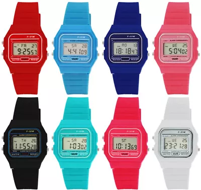 Fashion Women Men's Water Resist Plastic Band Retro Style Sports Digital Watch • $17.10