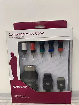 Gameware Xbox 360 Wii PS3 PS2 Component YPBPR RCA AV Audio Video Cable • £14.99