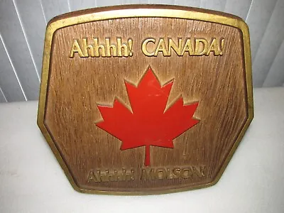 Molson Beer Sign Ahhhh! Canada! Maple Leaf Faux Wood Vintage • $17.99
