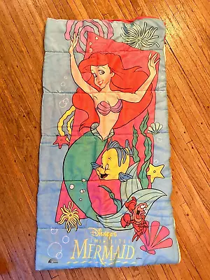 Vtg LITTLE MERMAID SLEEPING BAG Princess ARIEL Kids Girls Disney Bedding • $34.99