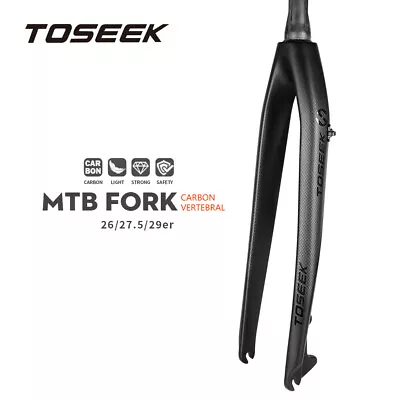 U Carbon Fiber MTB Mountain Road Bike Rigid Disc Brake Forks Tapered Fork 26-29  • $85.99