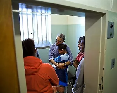 President Barack Obama And Family Stand In Mandela's Cell - 8x10 Photo (da-502) • $8.87