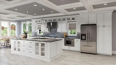 $3299.99 • Buy RTA Wood 10X10 Modern Modern Shaker White Kitchen Cabinets Lifetime Warranty