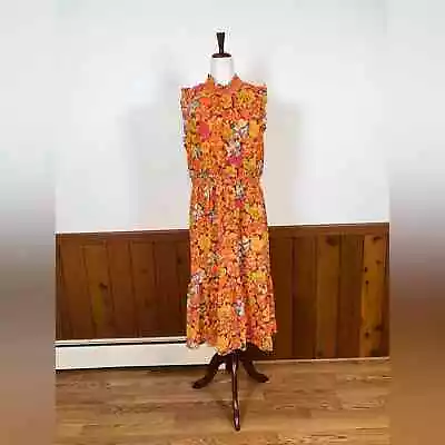 Beautiful J Crew Floral Chiffon MIDI Dress! • $45