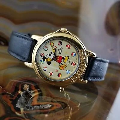 Lorus By Seiko Mickey Mouse Animated Musical Watch Plays IT'S A SMALL WORLD • $47.97