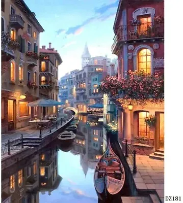 DIY Acrylic Painting Paint By Number Kit 16x20 Inch. (Frameless Evening Venice) • £4.99