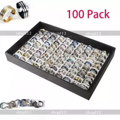 100pcs MIX LOT Stainless Steel Rings Men Women Fashion Jewelry Wholesale Lot • $23.99