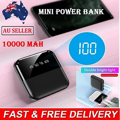$26.89 • Buy Pocket 10000mAh Mini Power Bank Charger Micro Type C Dual USB With Flashlight 