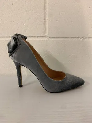 Dune 'Ashleig' Shoes Size 4 Grey Velvet Pointed Toe High Heels New Euro 37  • £26.99