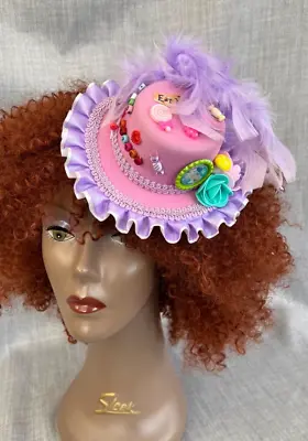 Cute Mini Top Hat Pink Alice In Wonderland Inspired Fascinator Mad Hatter (A)1 • £17.99