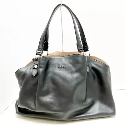 Auth TOD'S Flower Bag - Black Leather Tote Bag • $160