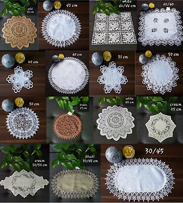 SINGLE Doilie Doily Table Centre Mat Lace White Round Oval Rectangular  • £3.99