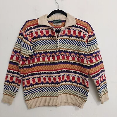 Cricket Women's Vintage (90's) Sweater Multicolored Geometric Sz M British Crown • $34.95