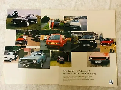 Vw Volkswagen Golf V W Plate Poster Advert Ready Frame A4 X 2 Size E • $2.47