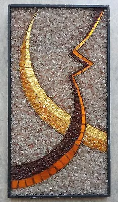 Mosaic Picture Glass Art Abstract Composition Mid Century American • $85