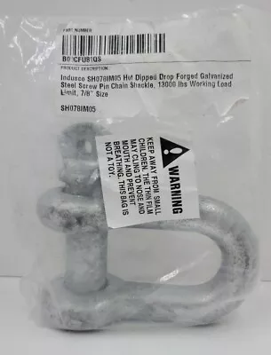 Indusco Steel Pin Chain Shackle 7/8in 13000lb Load Galvanized  • $22.99